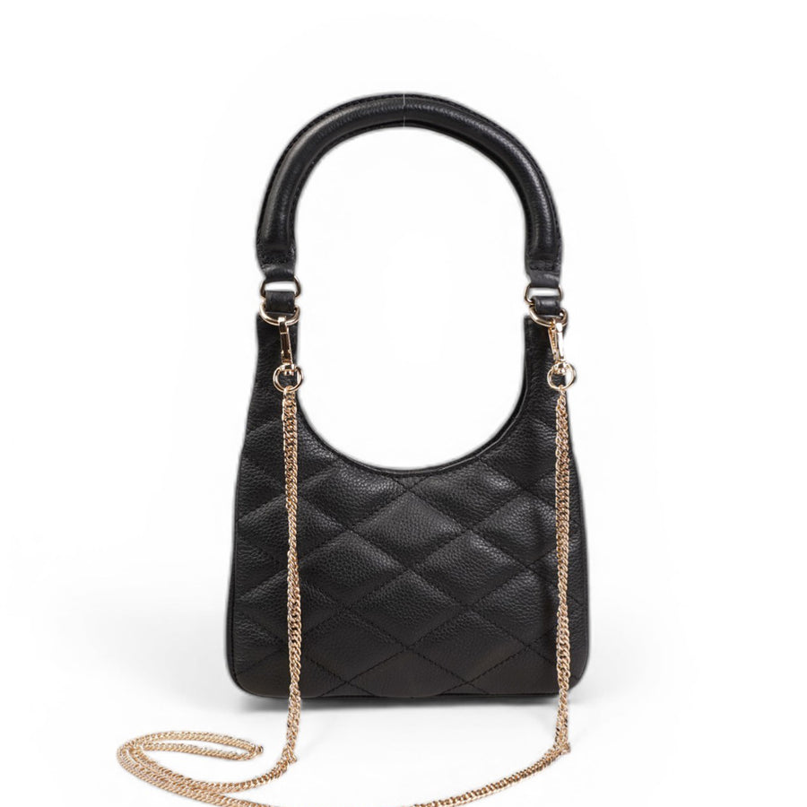 Skaza Black Quilted Leather Shoulder Bag