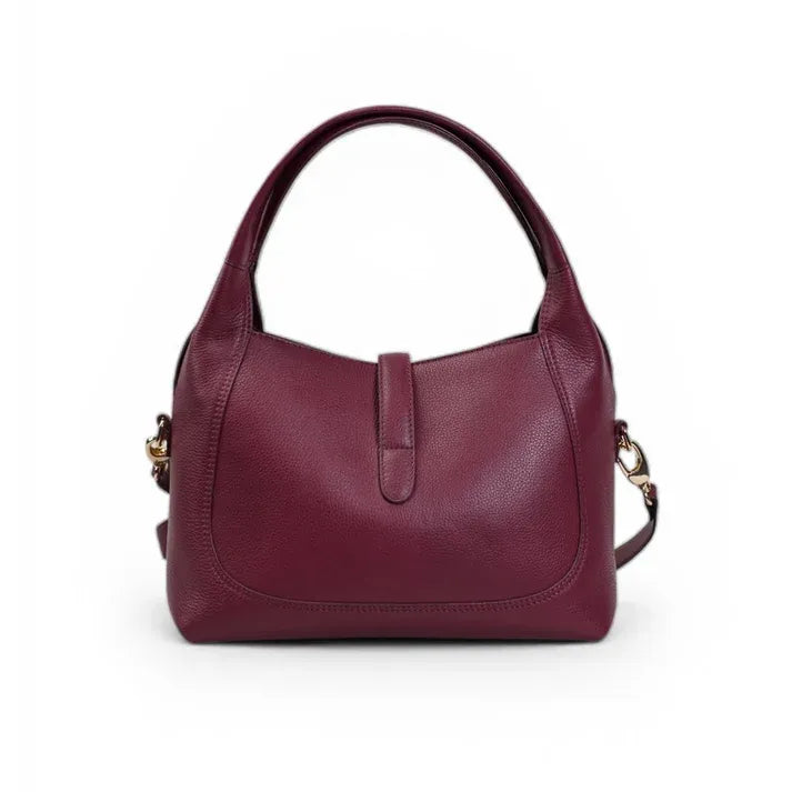 Skaza Wine Leather Top-Handle Bag