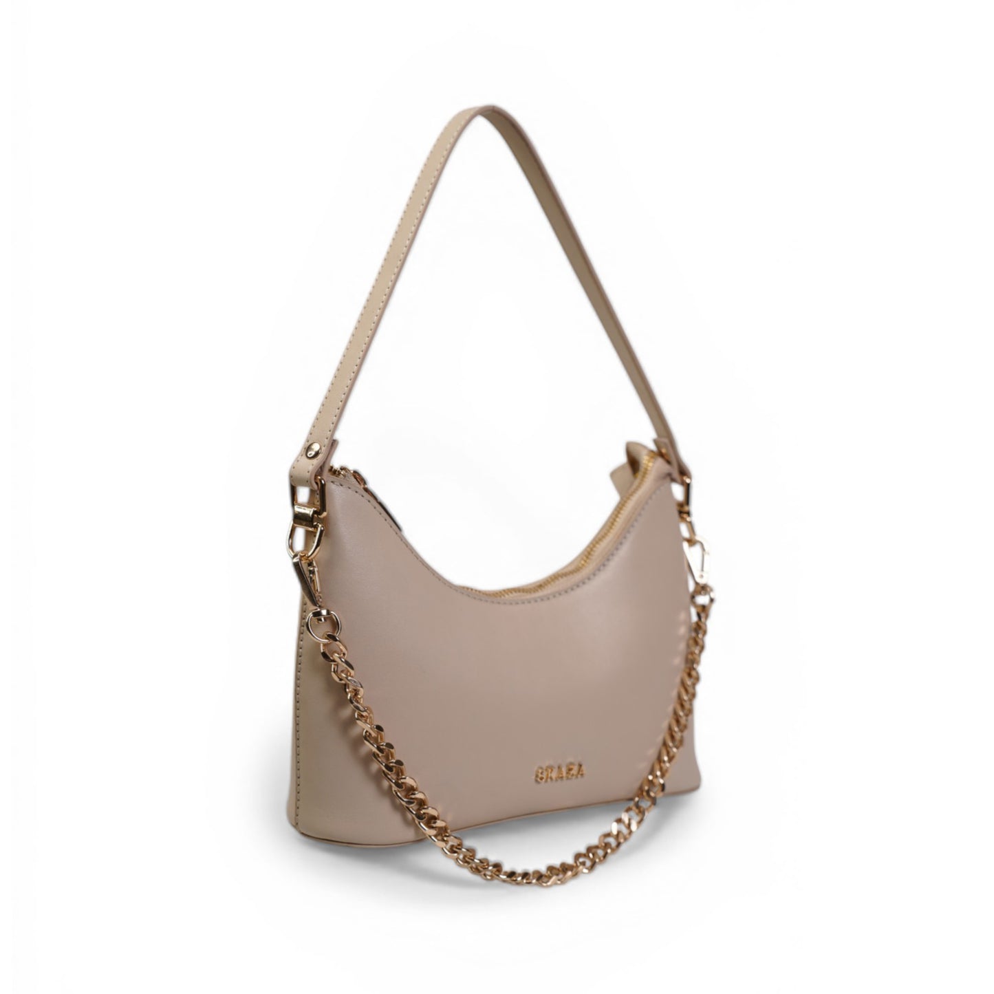Skaza Beige Leather Shoulder Bag