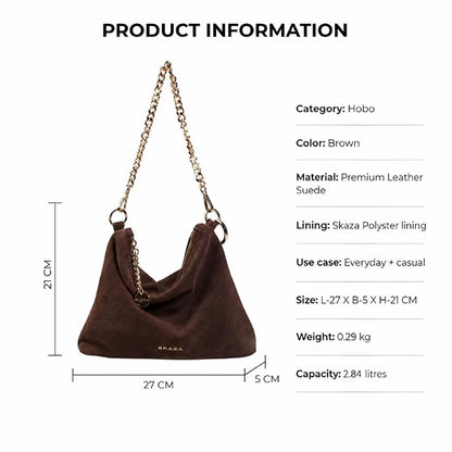 Skaza Brown Suede Shoulder Bag