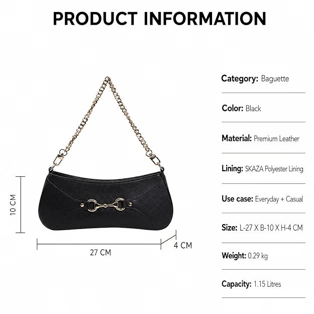 Skaza Black Statement Shoulder Bag