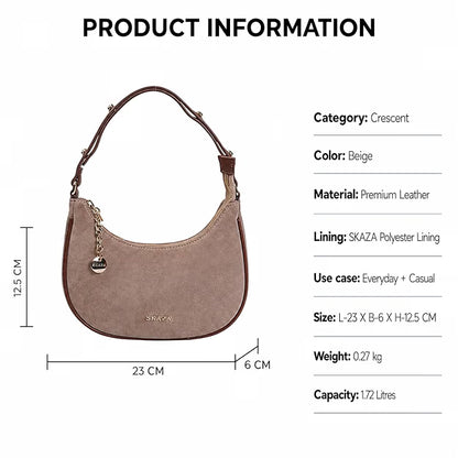 Skaza Beige Suede Shoulder Bag