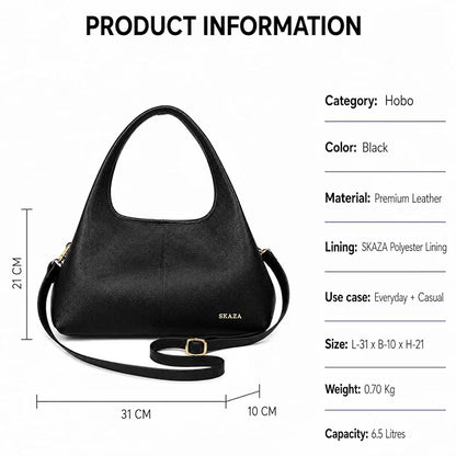Skaza Black Hobo Handbag