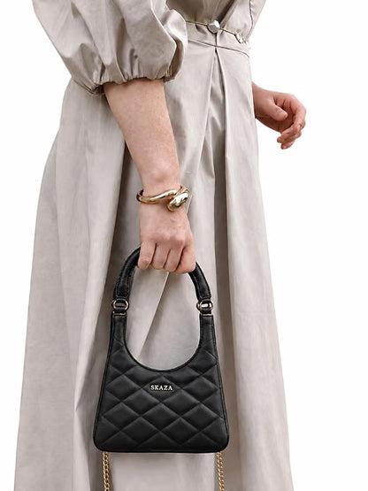 Skaza Black Quilted Leather Shoulder Bag