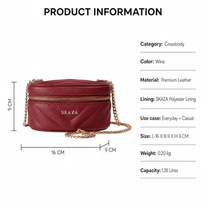 Skaza Wine Quilted Mini Shoulder Bag