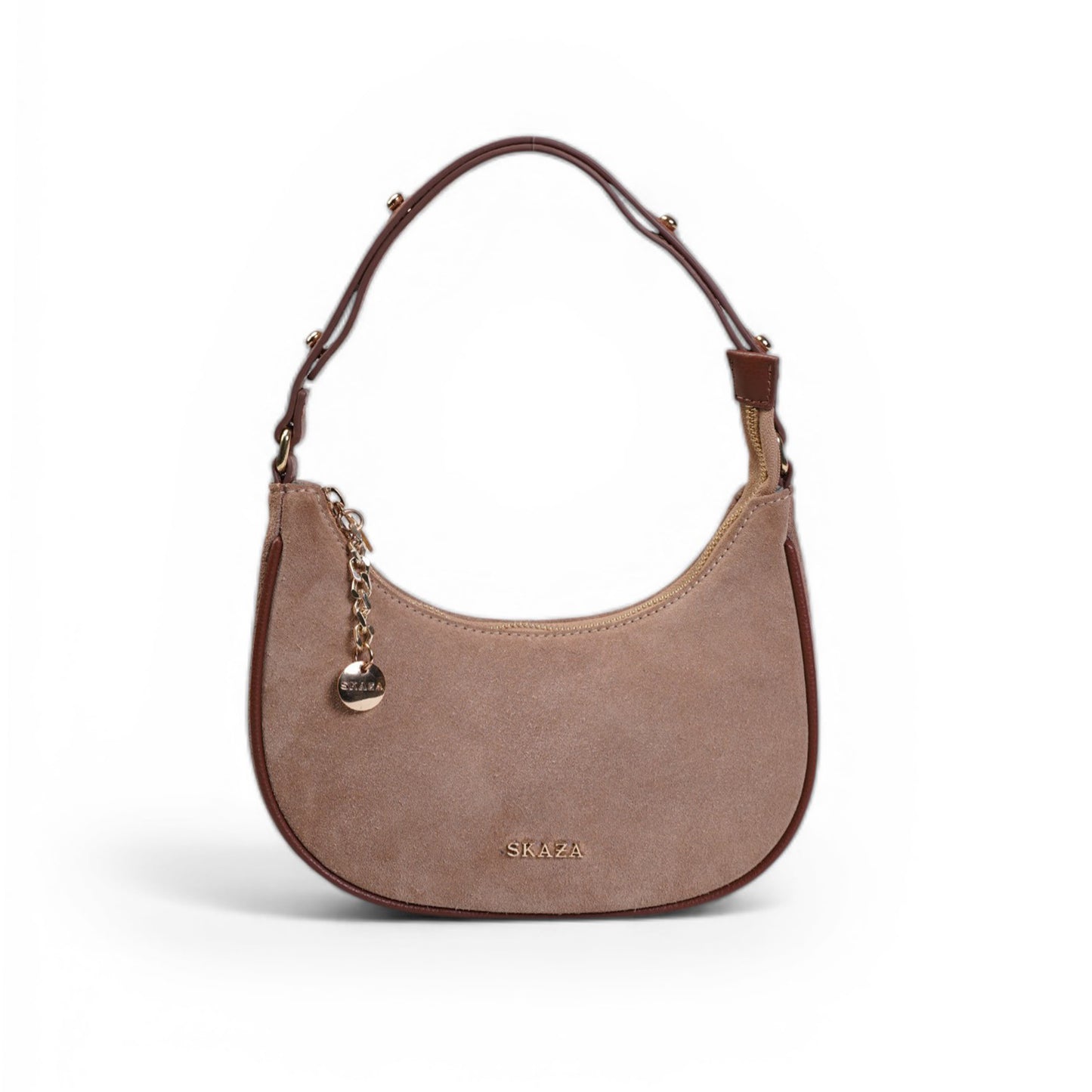 Skaza Beige Suede Shoulder Bag
