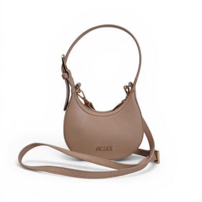 Skaza Beige & Black Structured Shoulder Bag