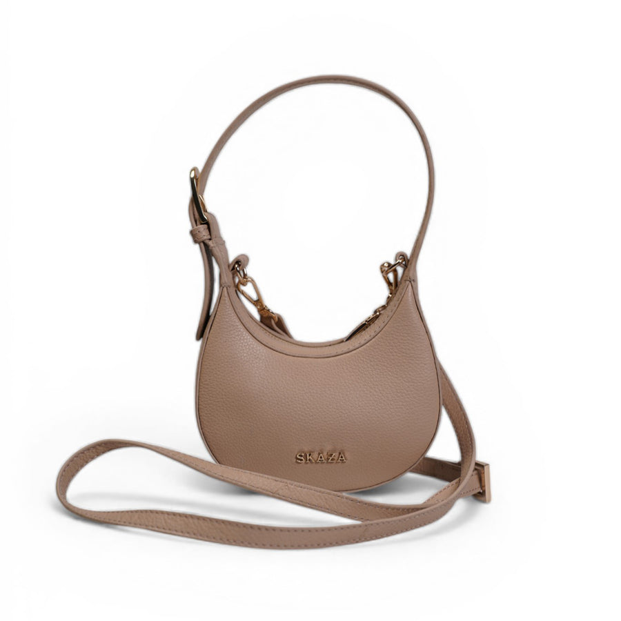 Skaza Beige & Black Structured Shoulder Bag