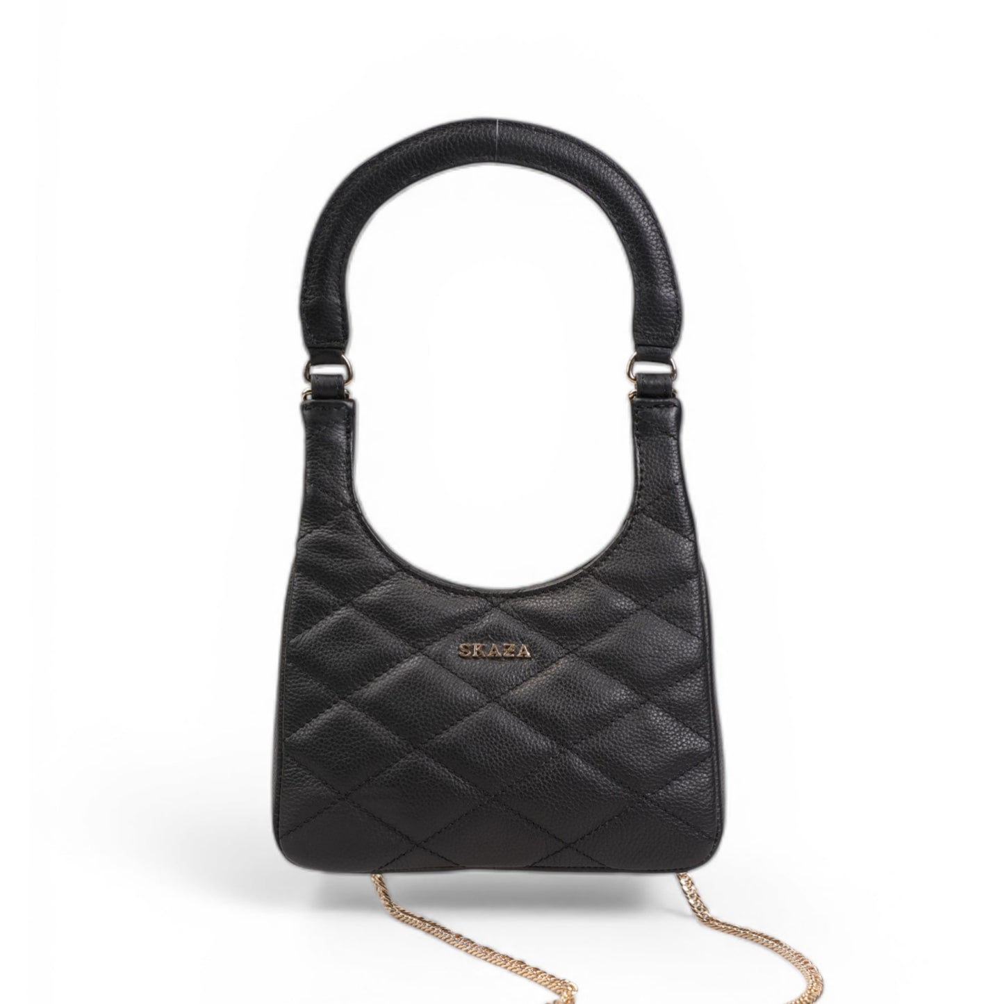 Skaza Black Quilted Leather Shoulder Bag