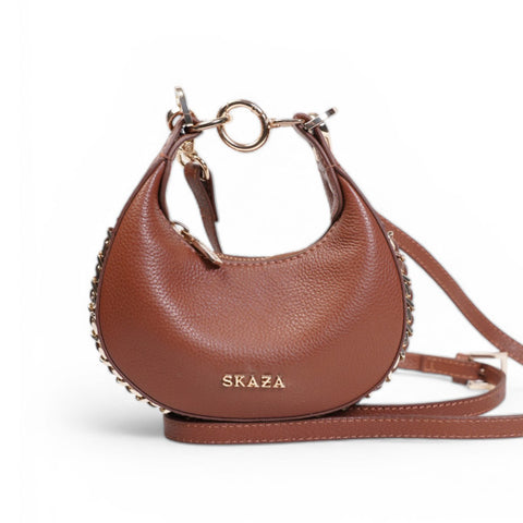 Skaza Tan Crescent Leather Mini Bag