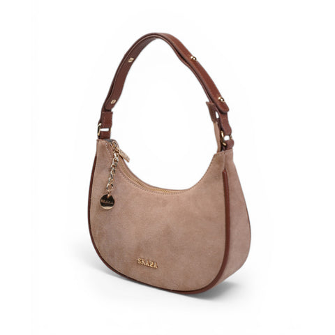 Skaza Beige Suede Shoulder Bag