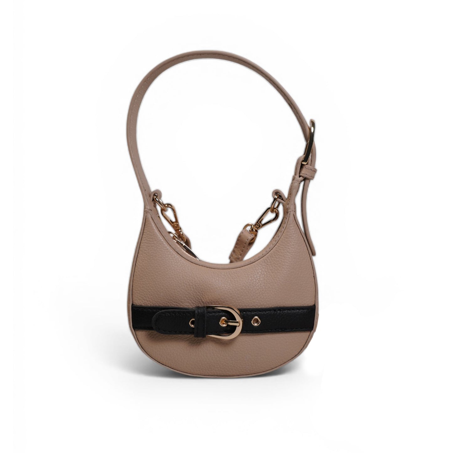 Skaza Beige & Black Structured Shoulder Bag