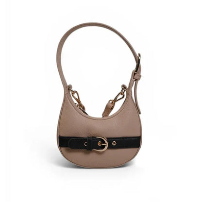 Skaza Beige & Black Structured Shoulder Bag