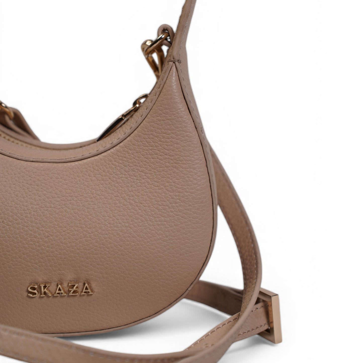 Skaza Beige & Black Structured Shoulder Bag