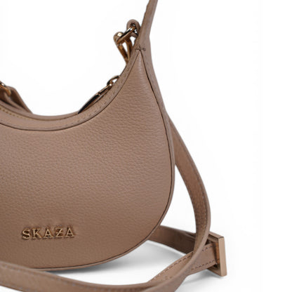 Skaza Beige & Black Structured Shoulder Bag