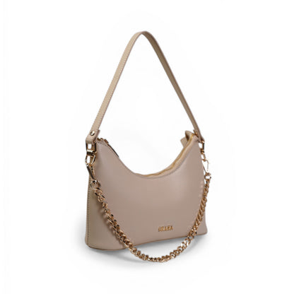Skaza Beige Leather Shoulder Bag