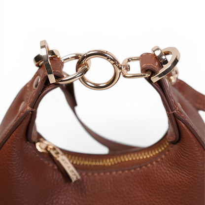 Skaza Tan Crescent Leather Mini Bag