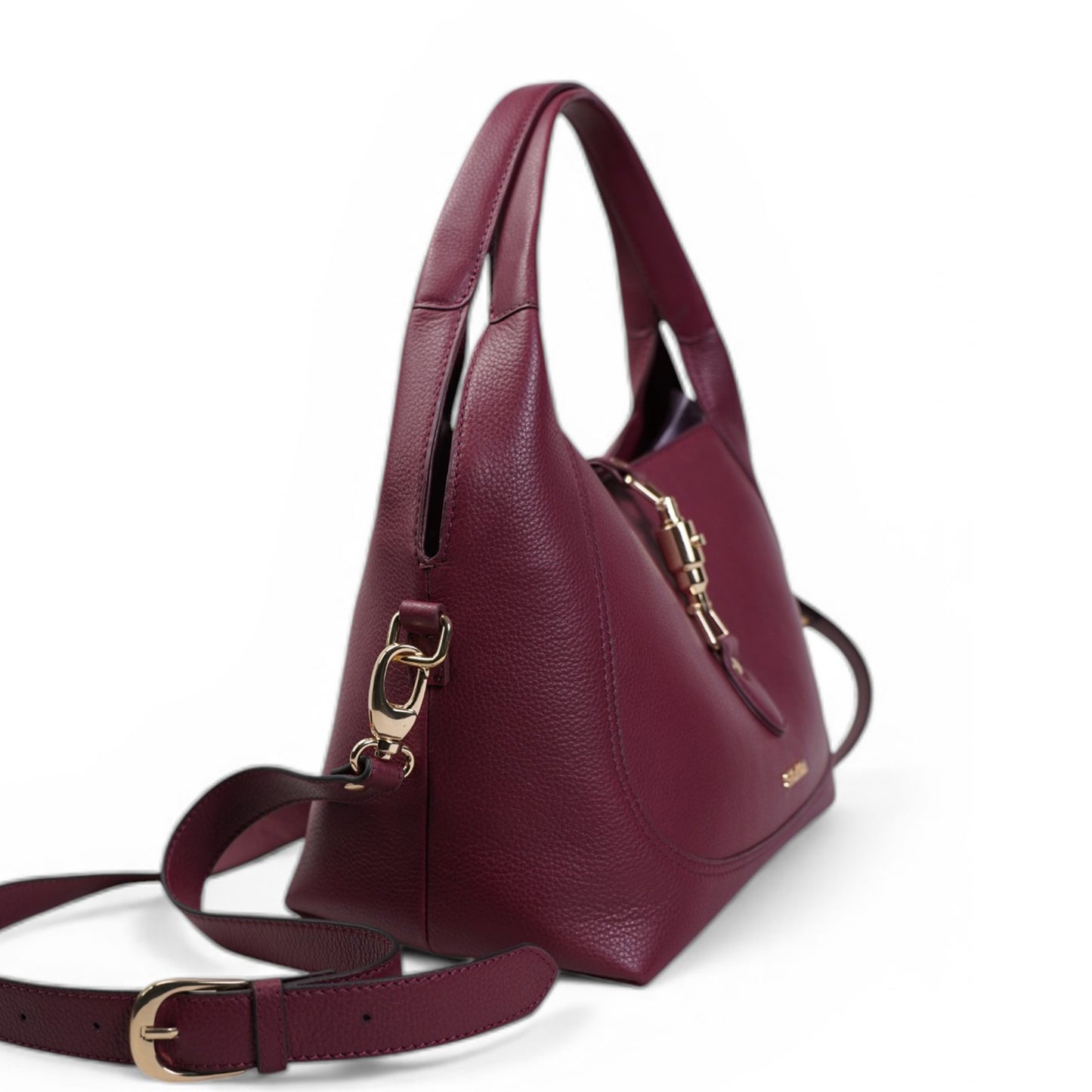 Skaza Wine Leather Top-Handle Bag