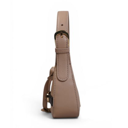 Skaza Beige & Black Structured Shoulder Bag