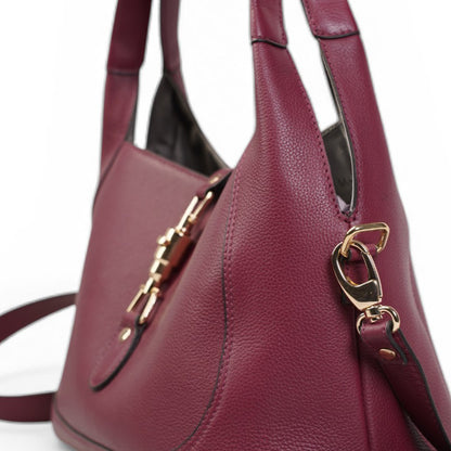 Skaza Wine Leather Top-Handle Bag