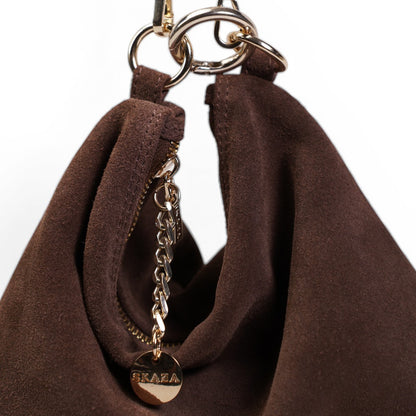 Skaza Brown Suede Shoulder Bag