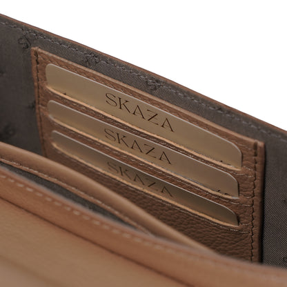 Skaza Beige Structured Leather Top-Handle Bag