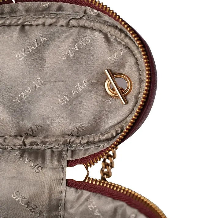 Skaza Wine Quilted Mini Shoulder Bag