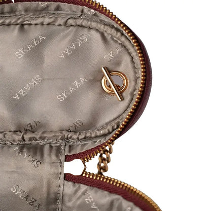 Skaza Wine Quilted Mini Shoulder Bag