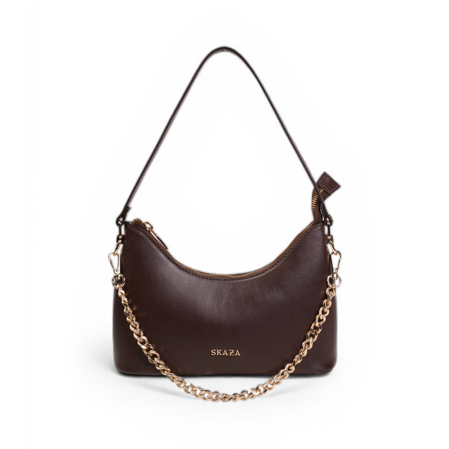 Skaza Chocolate Leather Shoulder Bag