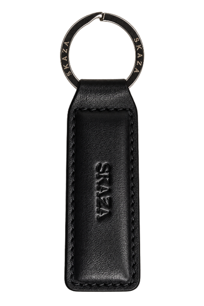 Skaza Signature Black Leather Keychain