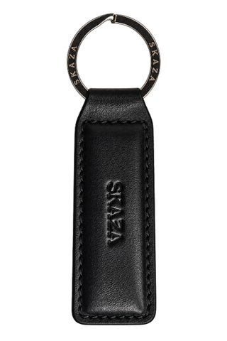 Skaza Signature Black Leather Keychain