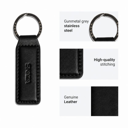 Skaza Signature Black Leather Keychain