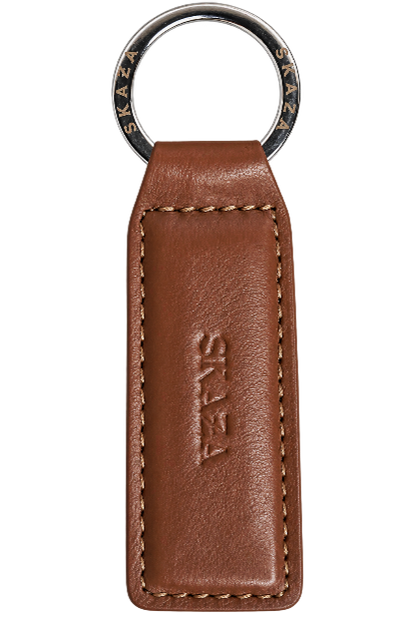 Skaza Signature Tan Leather Keychain