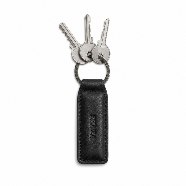 Skaza Signature Black Leather Keychain