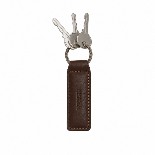 Skaza Signature Brown Leather Keychain