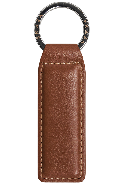 Skaza Signature Tan Leather Keychain